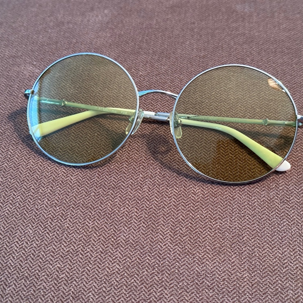 Robert Marc Large Round RX Eyeglasses Tinted Yellow Limited Rio PSB Titanium